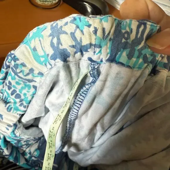 Lilly Pulitzer Ailsie Keep on Trunkin Romper Jogger Elephants Blue White Knit XS - Picture 9 of 9